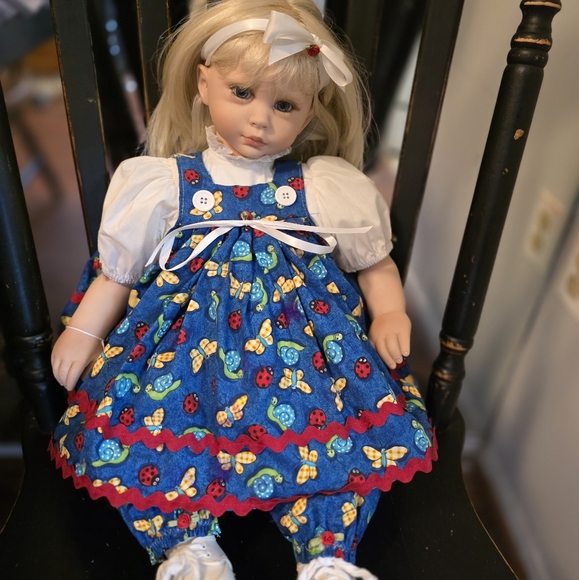 Blue and White Doll with Dress - Picture 1 of 2